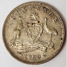 AUSTRALIA 1959 . SIXPENCE AUSTRALIA 1959 . SIXPENCE
